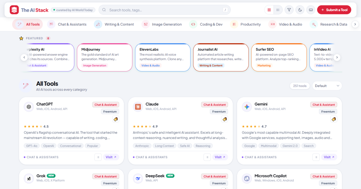 The AI Stack — Discover the Best AI Tools for Every Workflow